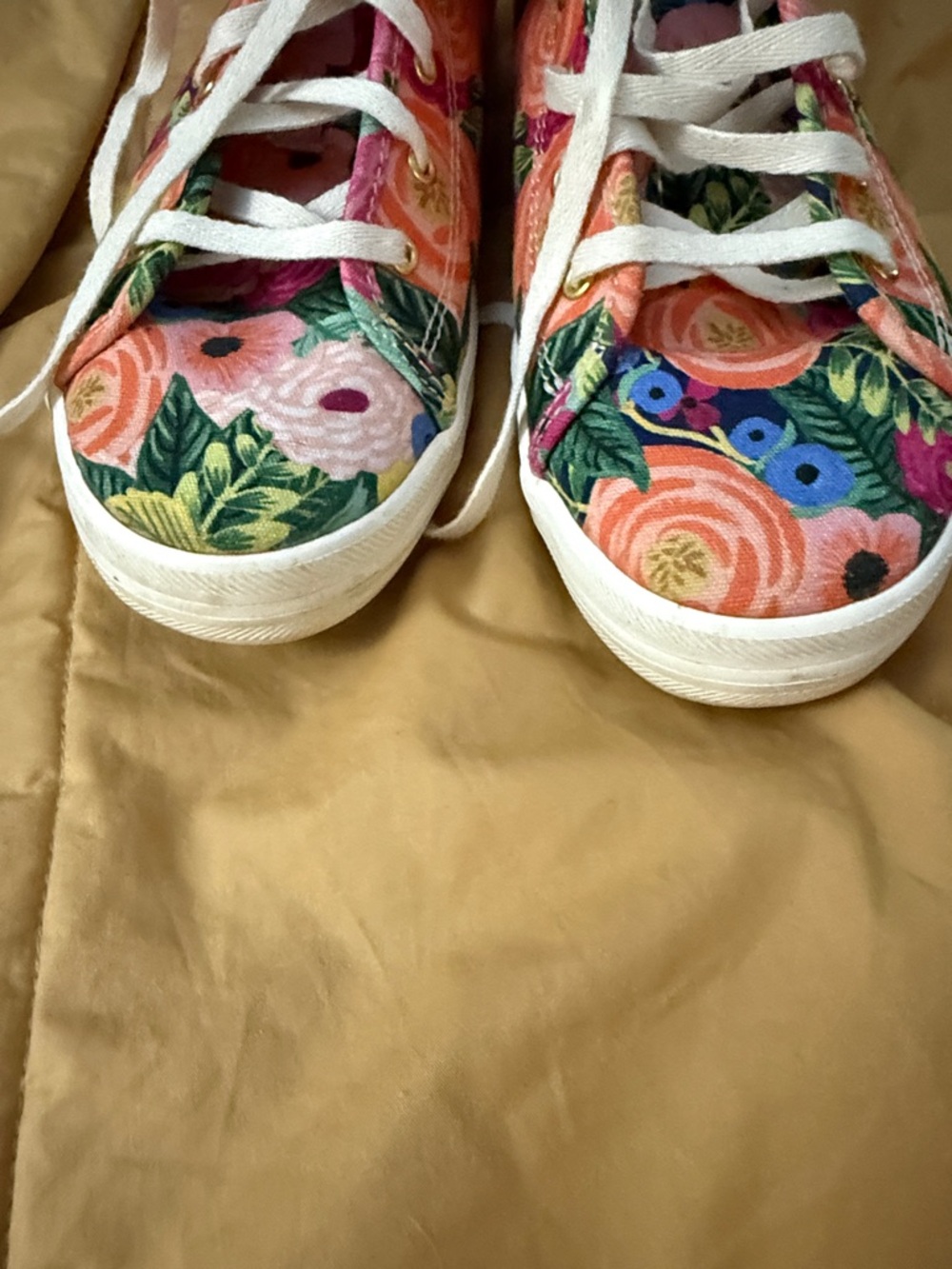 Keds Floral High-Top Canvas Sneakers - Pink & Green - - Picture 8 of 8